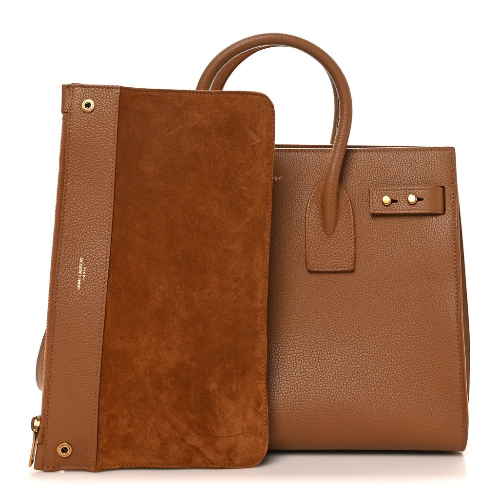 Grained Calfskin Small Sac De Jour Saddle Brown