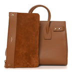 Grained Calfskin Small Sac De Jour Saddle Brown