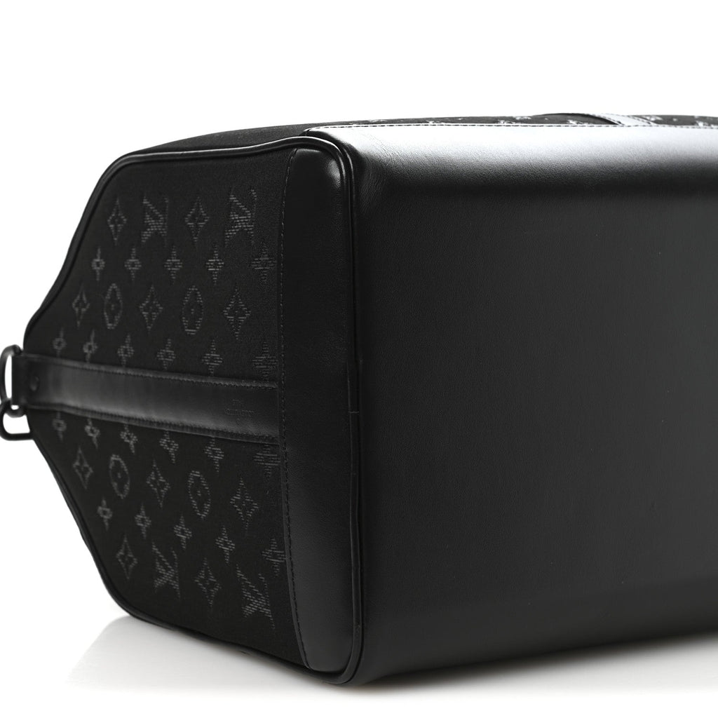 Jacquard Monogram Light Up Keepall Bandouliere 50  Black