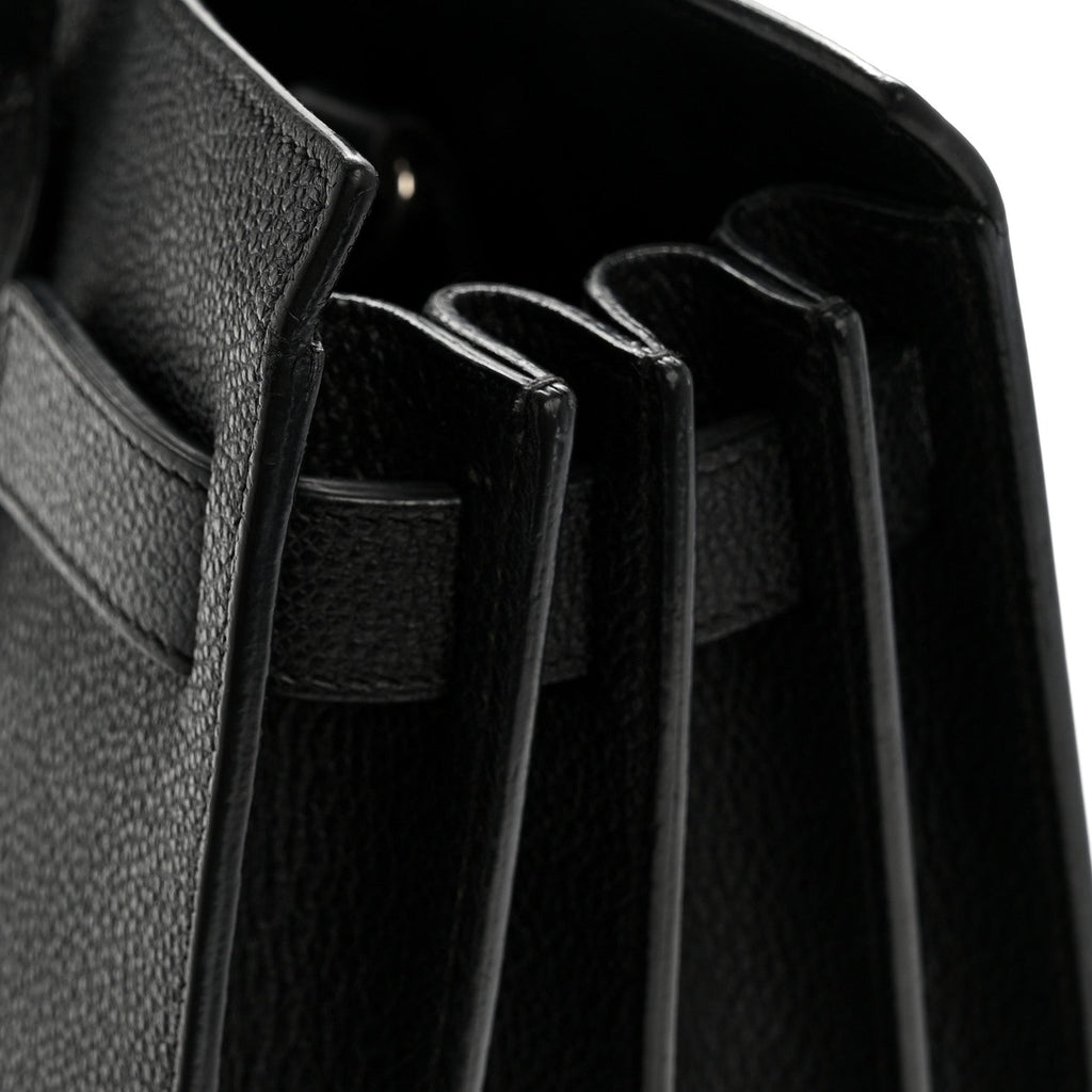 Grained Calfskin Baby Sac De Jour Black
