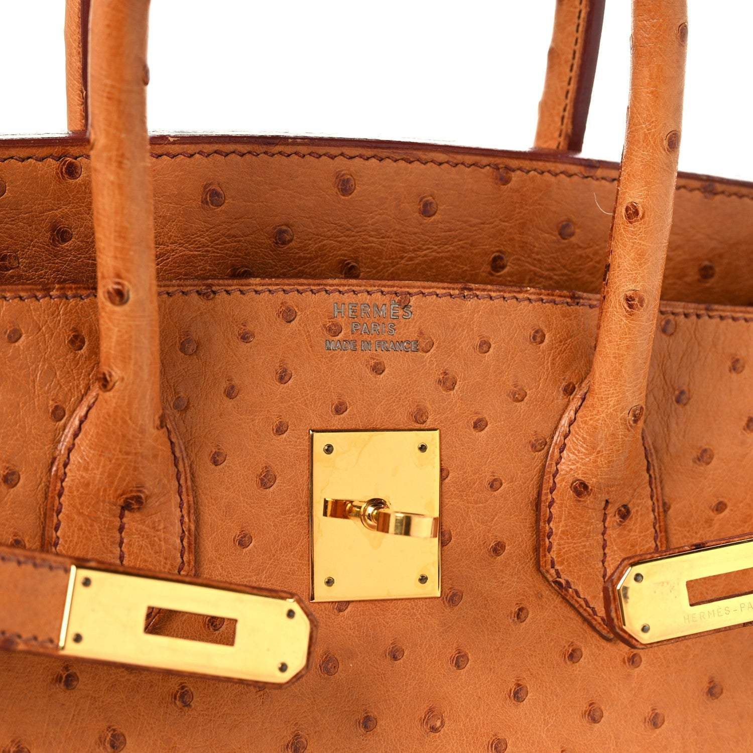 Ostrich Birkin 35 Gold