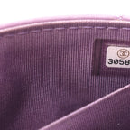 Shiny Lambskin Quilted Extra Mini Flap Purple