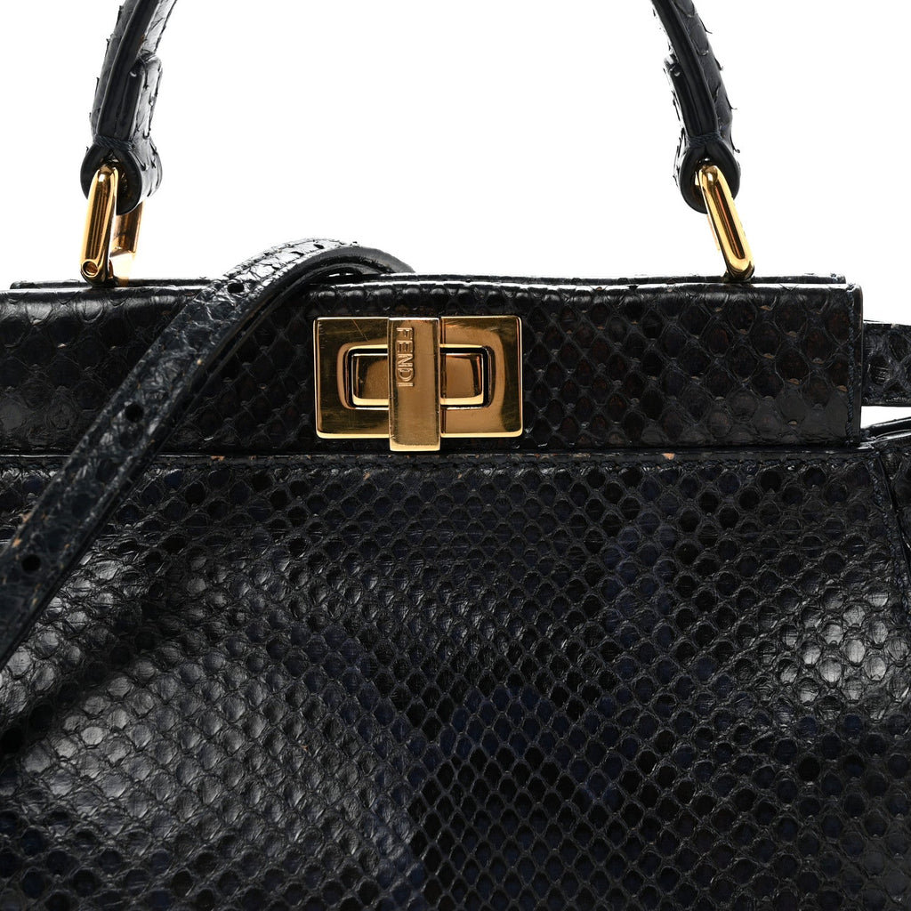 Python Shiny Nappa Mini Peekaboo Iconic Satchel Blue Jeans