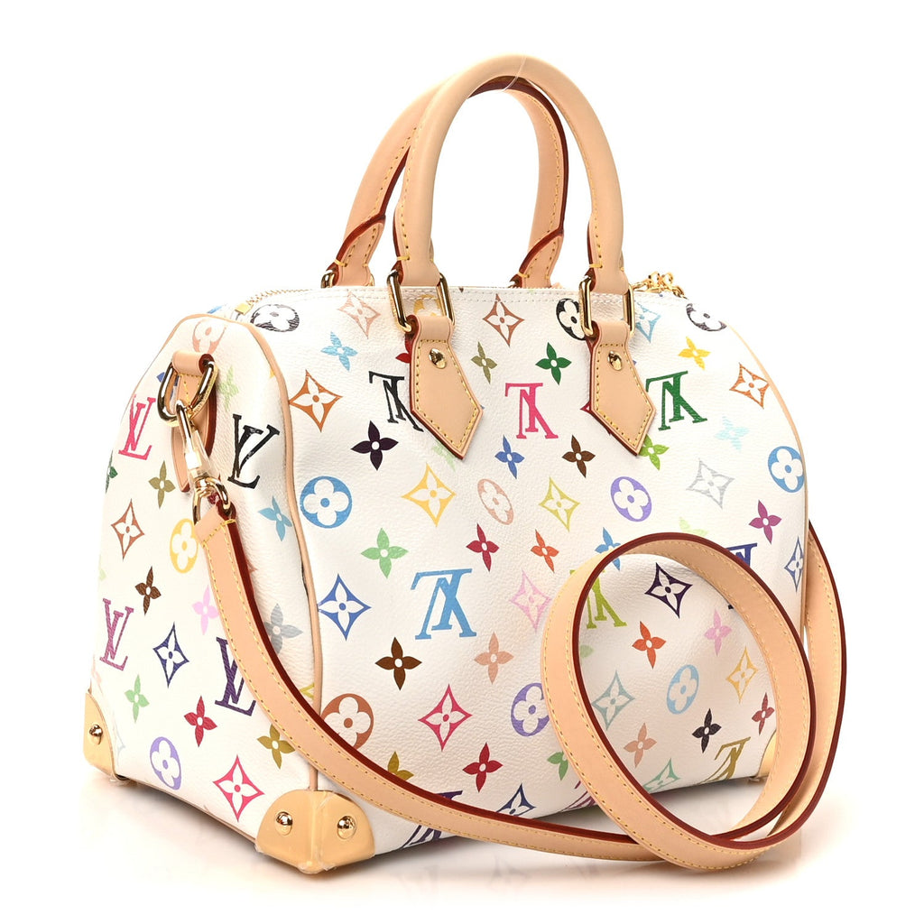LV X TM Monogram Multicolor Speedy Bandouliere 25 White