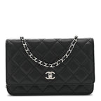 Caviar Quilted CC Turnlock Wallet On Chain WOC Black