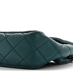 Calfskin Quilted East West Flap Dark Blue