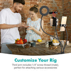 Movo VGC-3 Selfie Ring Light Stand - Complete Mobile Studio