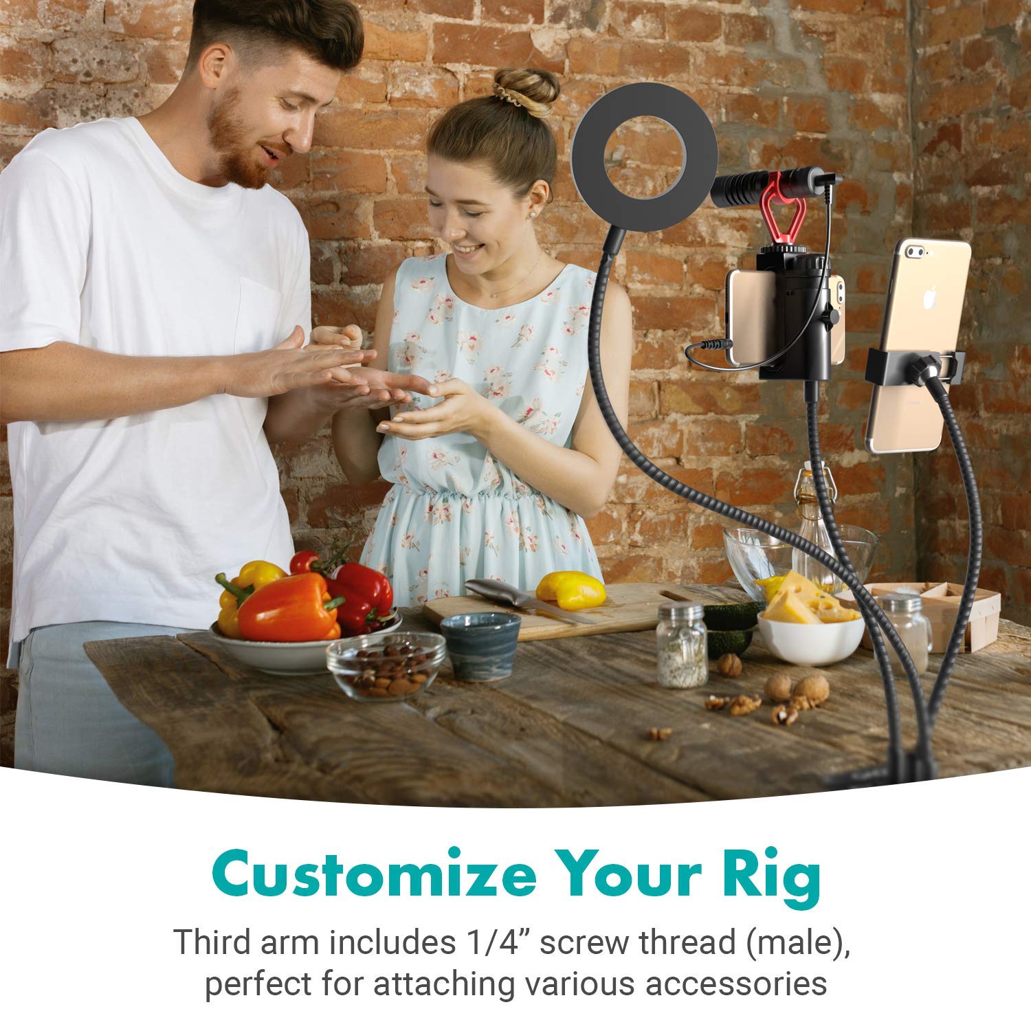 Movo VGC-3 Selfie Ring Light Stand - Complete Mobile Studio