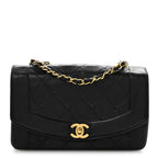 Lambskin Quilted Small Single Flap Black