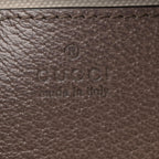 GG Supreme Monogram Textured Dollar Calfskin Web Mini Ophidia Top Handle Bag Beige Ebony New Acero
