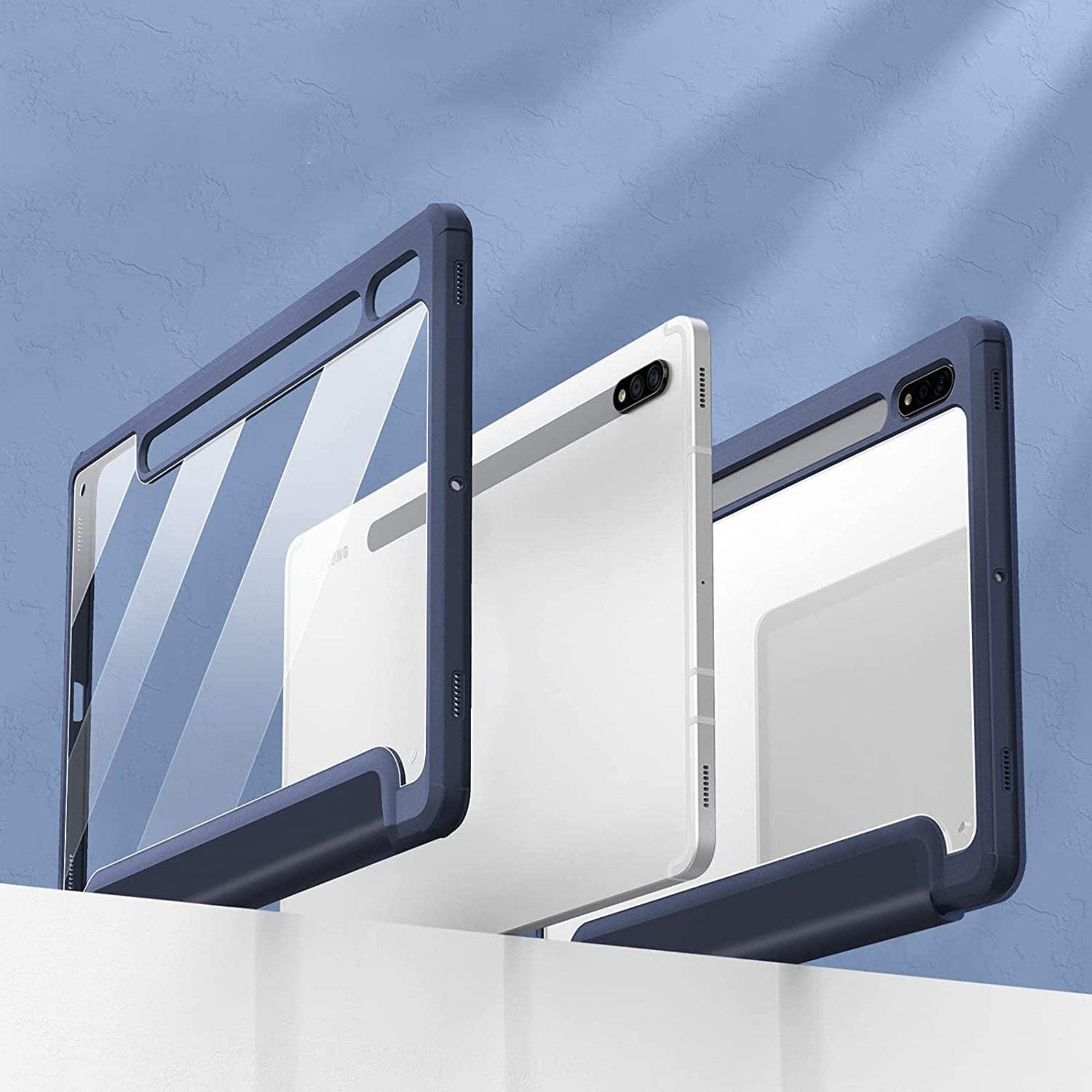 SAHARA - Bi-Fold Folio Case for Samsung Galaxy Tab S8, Tab S9 and Tab S9 FE - Blue