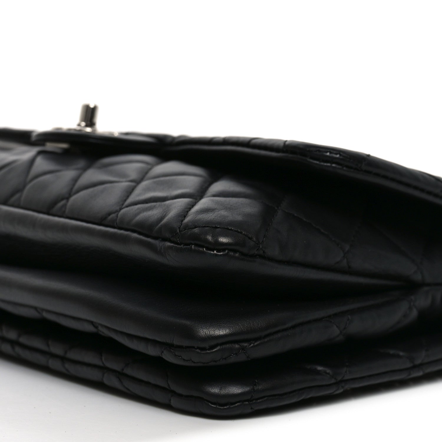 Lambskin Quilted Jumbo Chanel 3 Flap Bag Black