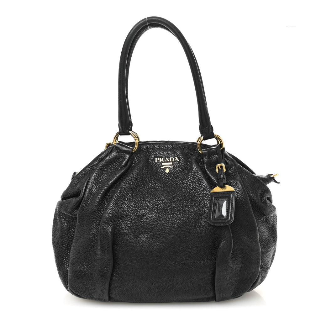 Vitello Daino Shoulder Bag Black