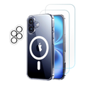 Entronix Bundle Compatible with iPhone 17 - [Magnetic] Clear Case, 2 Clear Screen Protectors & 2 Camera Lens Protectors
