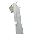 Calfskin Maxi Intrecciato Cassette Pouch On Strap Travertine