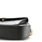 Calfskin GG Super Mini Debossed Chain Wallet Black