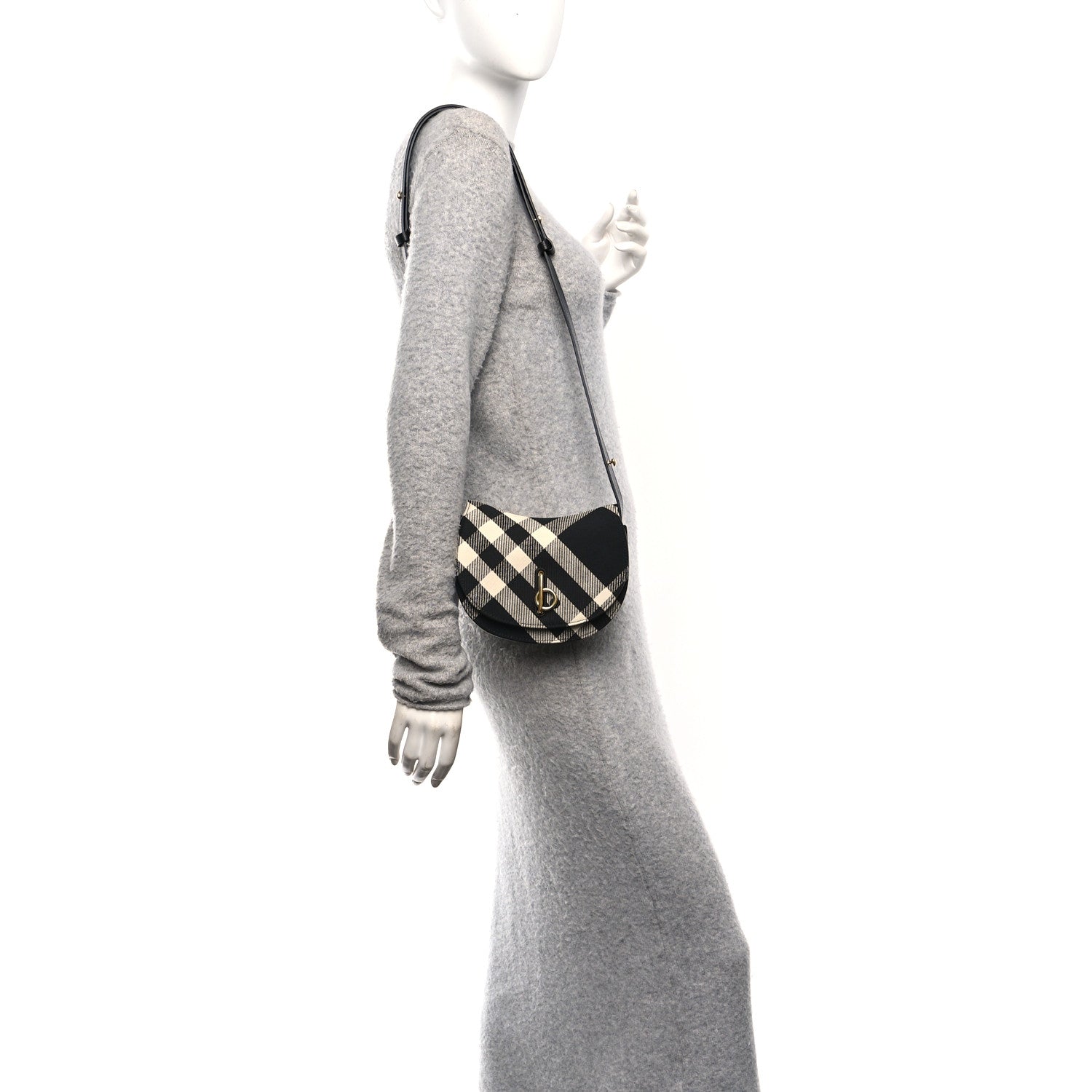 Jacquard Check Rocking Horse Crossbody Black