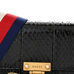 Snakeskin Sylvie Web Small Queen Margaret Top Handle Bag Black