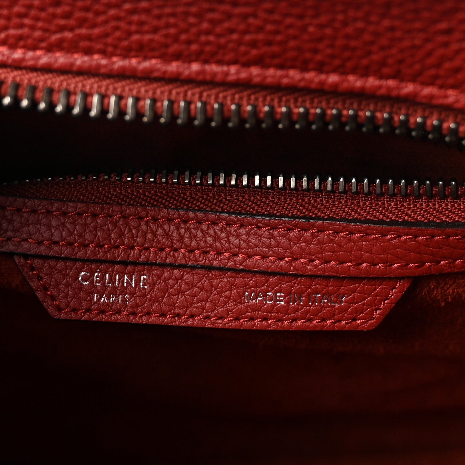 Drummed Calfskin Micro Luggage Merlot