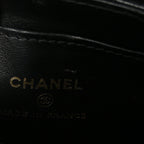 Shiny Aged Calfskin Quilted Mini Nano Kelly Shopper Black
