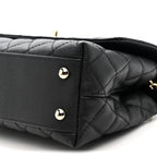 Caviar Quilted Mini Coco Handle Flap Black