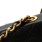 Lambskin Quilted XL Jumbo Single Flap Black