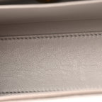 Shiny Aged Calfskin Quilted Nano Kelly Shopper Light Grey