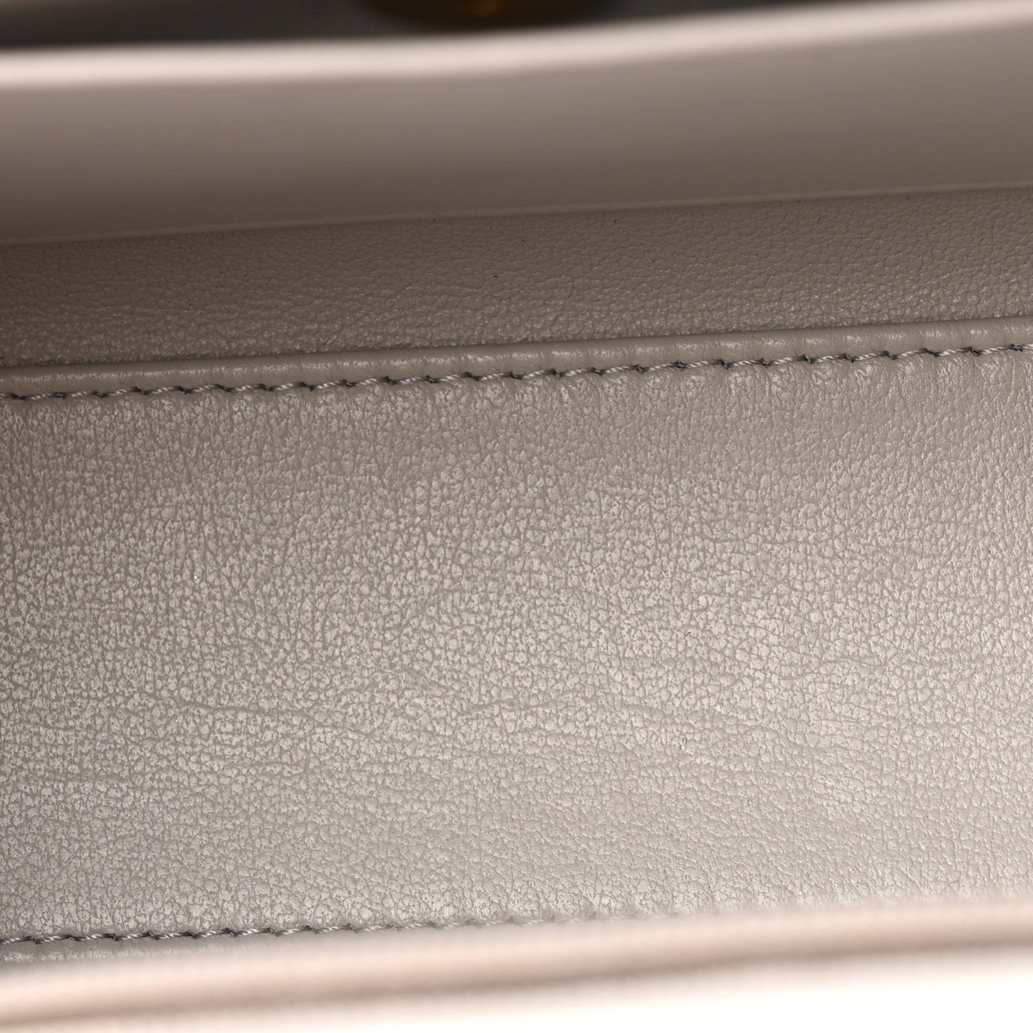 Shiny Aged Calfskin Quilted Nano Kelly Shopper Light Grey