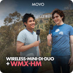 Movo Wireless Mini DI Duo Dual Lav Mic with Handle