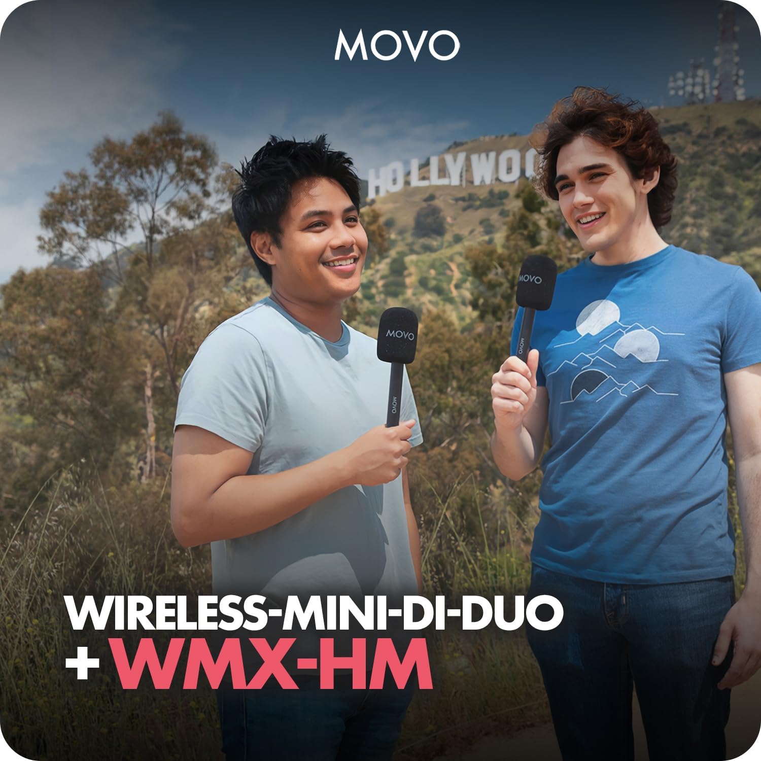 Movo Wireless Mini DI Duo Dual Lav Mic with Handle