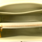 Satinated Calfskin Mini 16 Top Handle Bag Almond Green