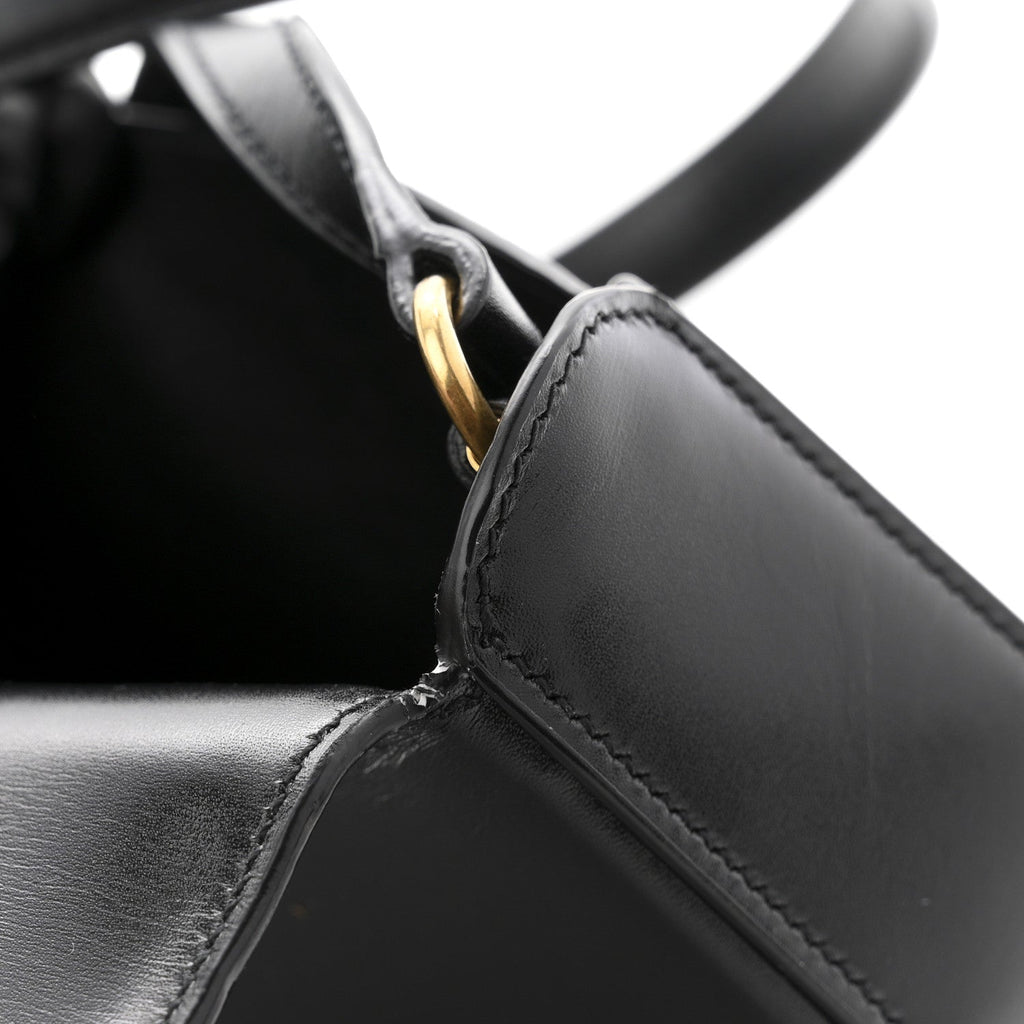 Box Calfskin Mini Voltaire Shoulder Bag Black