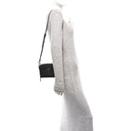 Grained Calfskin Caro Double Pouch Black