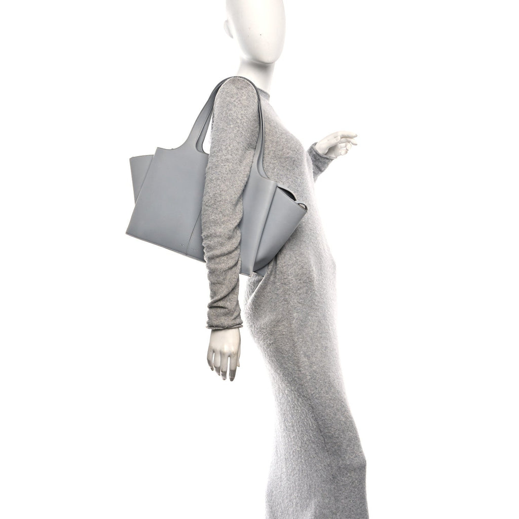Smooth Calfskin Medium Tri-Fold Bag Pearl Grey