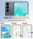 Entronix [Magnetic] Case Compatible with Galaxy S25 FE - [Hard Back] Slim Clear