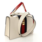 Calfskin Small Sylvie Shoulder Bag Off White