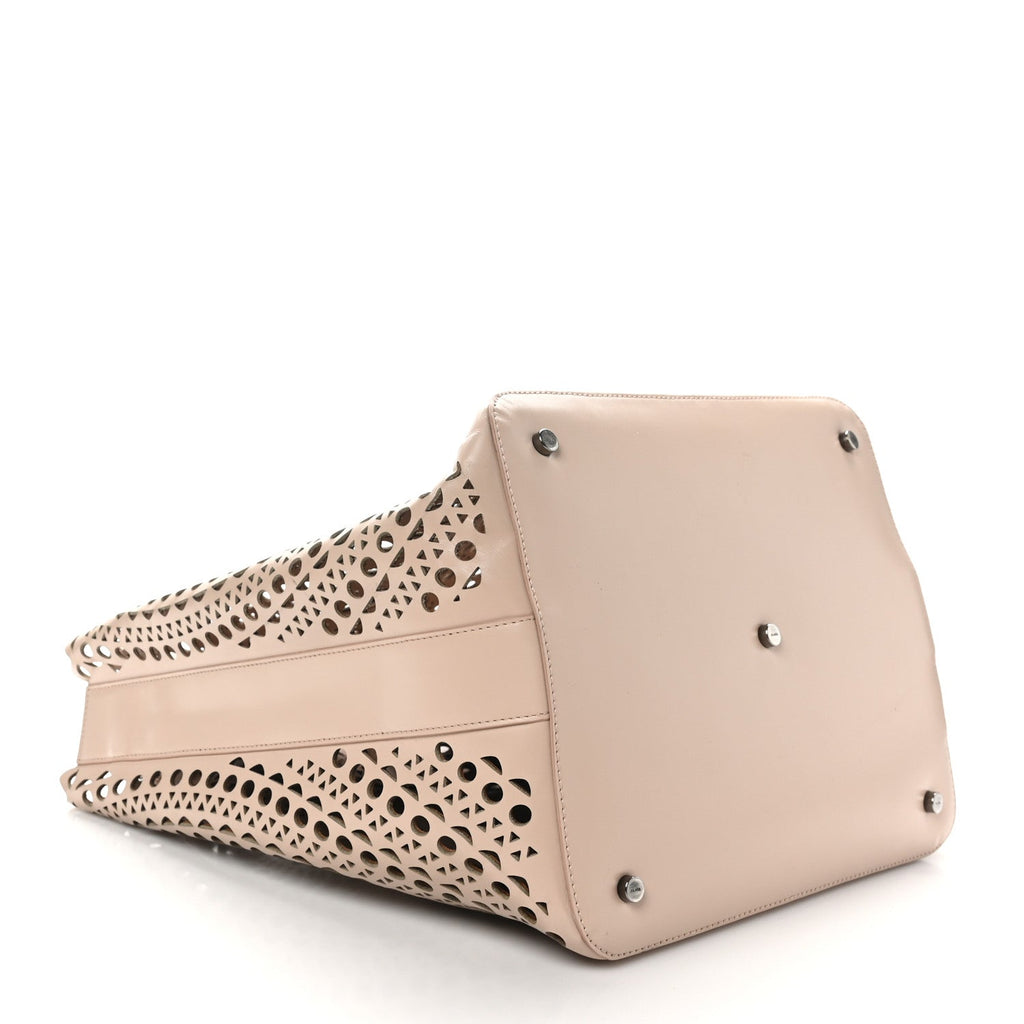 Calfskin Laser Cut Tote Sable