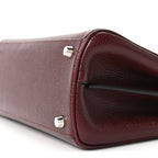 Grainy Calfskin Small Zumi Top Handle Bag Vintage Bordeaux