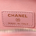 Lambskin Quilted CC In Love Heart Waist Belt Bag With Chain Light Pink