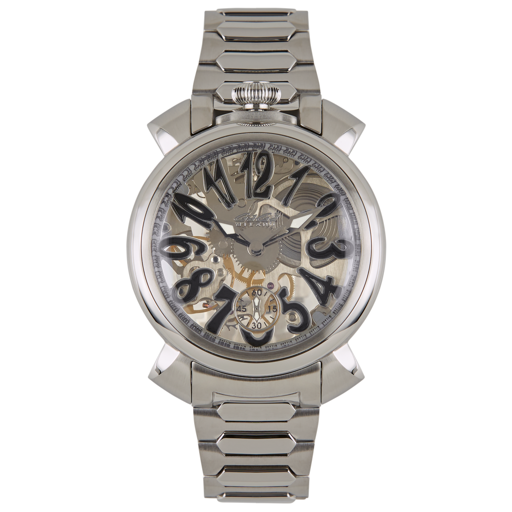 GaGà Milano Watch Manuale Forty-Four 44mm Skeleton Steel