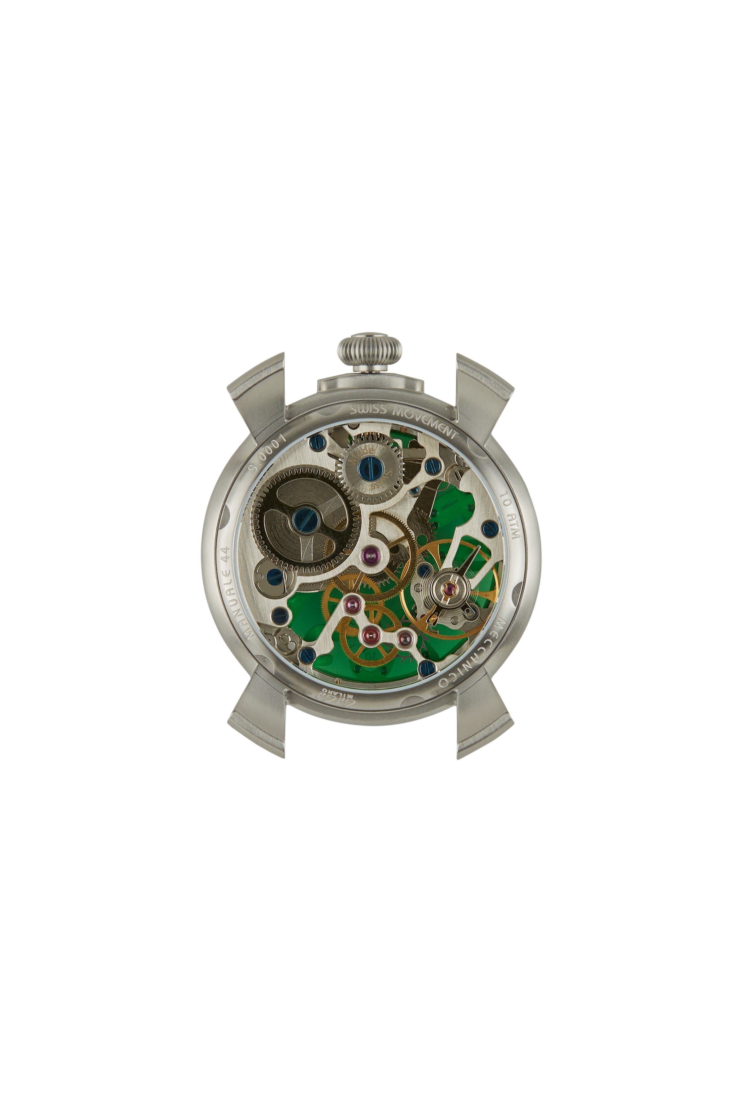 GaGà Milano Watch Manuale Forty-Four 44mm Skeleton Steel Green
