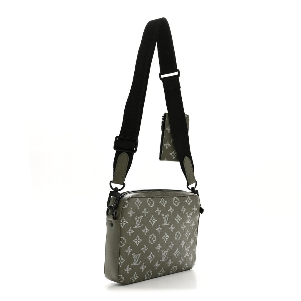 Monogram Shadow G65 Trio Messenger Olive Green