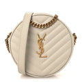 Grain De Poudre Matelasse Chevron Quilted Round Vinyle Camera Bag Crema Soft