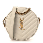 Grain De Poudre Matelasse Chevron Quilted Round Vinyle Camera Bag Crema Soft