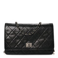 Aged Calfskin Quilted Reissue Wallet On Chain WOC Black
