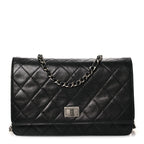 Aged Calfskin Quilted Reissue Wallet On Chain WOC Black