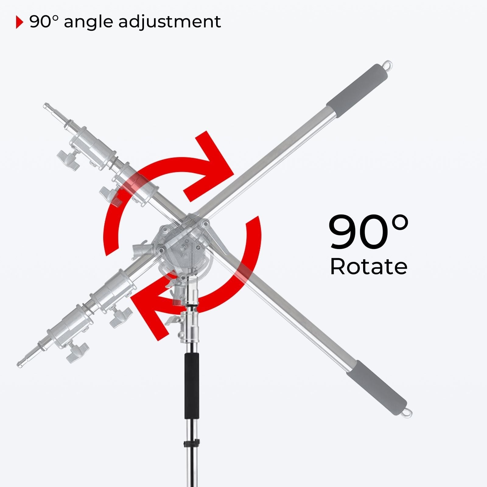 C-Stand Boom Arm C-Stand Cross Arm, 2.58-7.58 inch Length Adjustable Photography Boom Arm for C-Stand, Heavy Duty Stainless Steel Cross Arm for C-Stand with Carry Bag
