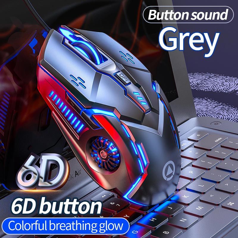 3200DPI G5 Mechanical E-Sports Wired Mouse For Computer Mouse Gamer Rechargeable Backlight Silent Office USB Mouse For Laptop - Key Mute