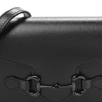 Azalea Calfskin Monochrome Mini Horsebit 1955 Shoulder Bag Black