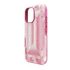 High smartphone case, Crystal print motif, iPhone 16, Pink